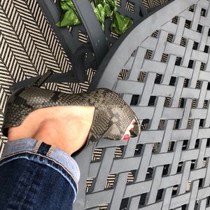 Calvin Klein snakeskin booties